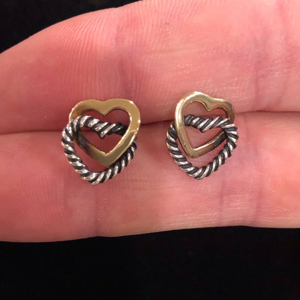 David Yurman Double heart earrings